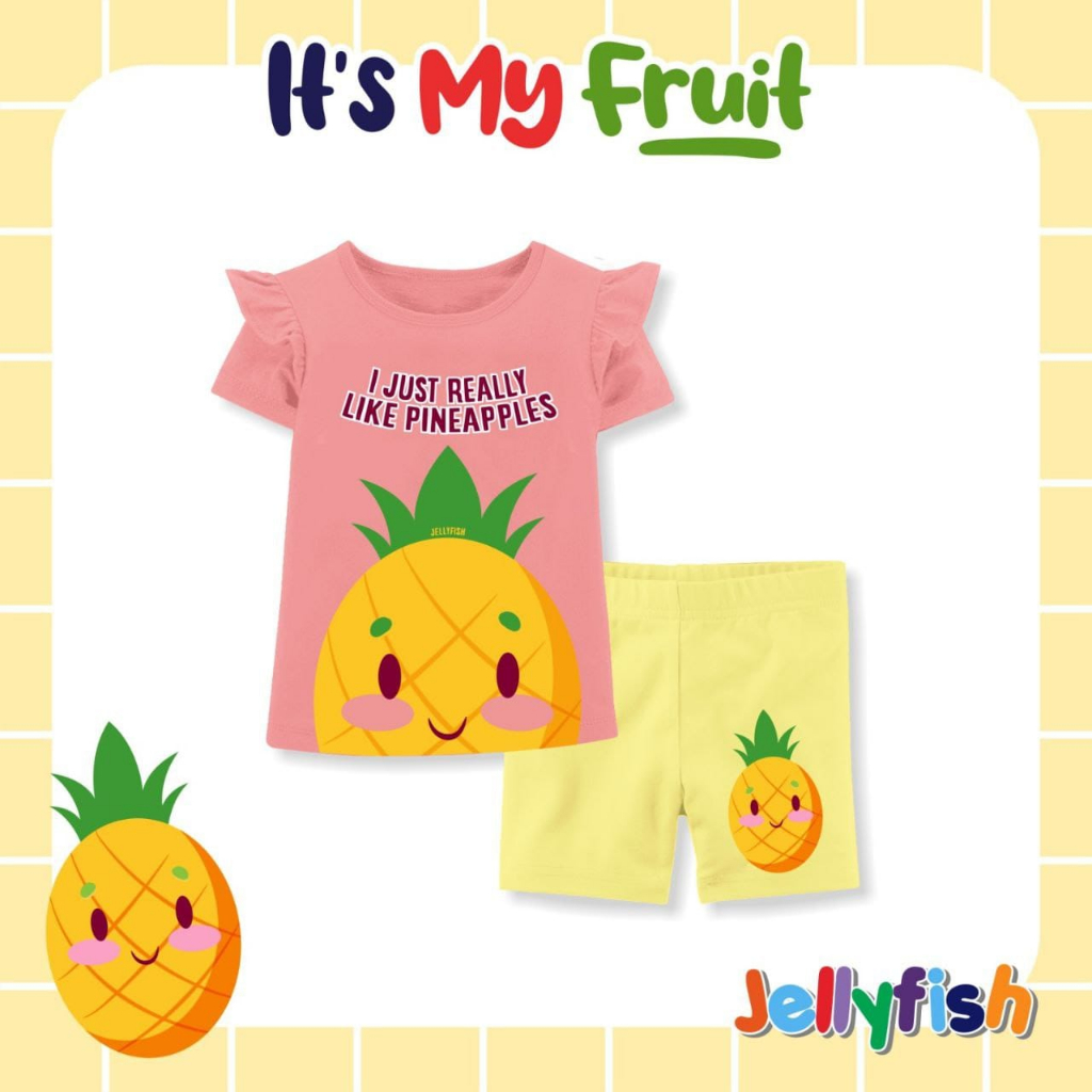 Setelan Pendek Anak Perempuan Jellyfish Fruit - Pineapple