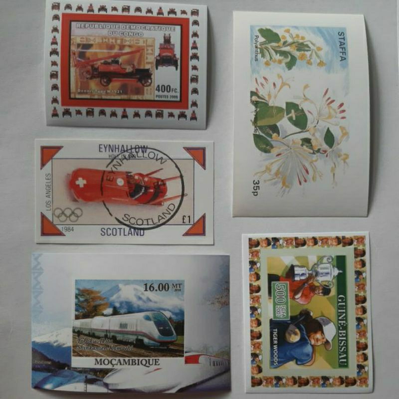 

Perangko imperf set 5 sheet prangko