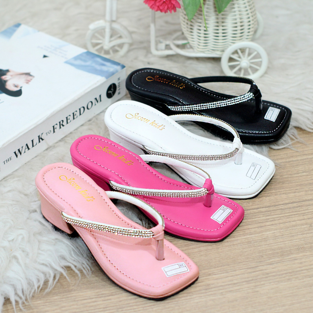 Sandal Jepit Anak Perempuan Hak Tahu 3 Cm Pesta Tahun Cewek ||Octavia||