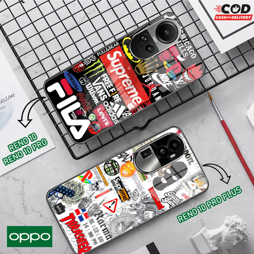 Softcase Glass Kaca -OPPO RENO 10,10 PRO,10 PRO+ [ A69].