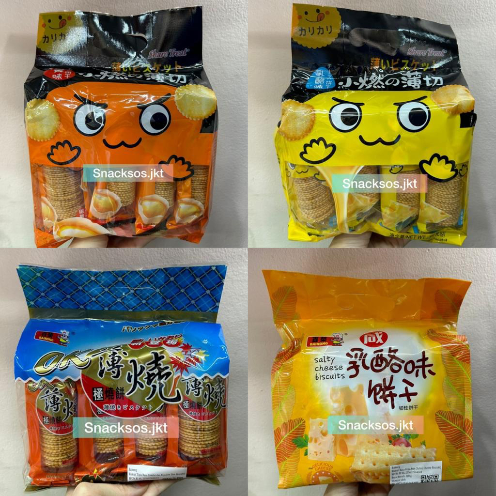 

BAIRONG SHARE TREAT CHEESE BISCUIT / EGG YOLK / OK THIN CHOCOLATE AND CHEESE / SALTED CHEESE