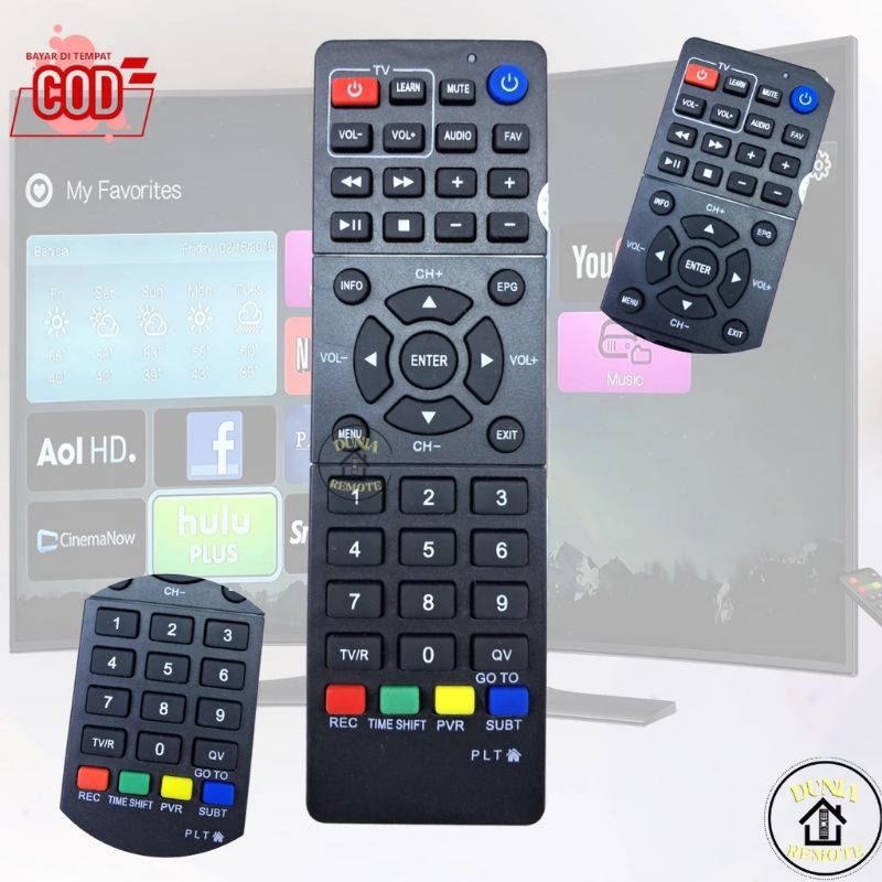Remote Set Top Box Polytron PDV 600 T2 POLY-105 STB DVB T2 PDV 500 PDV 620 tanpa setting