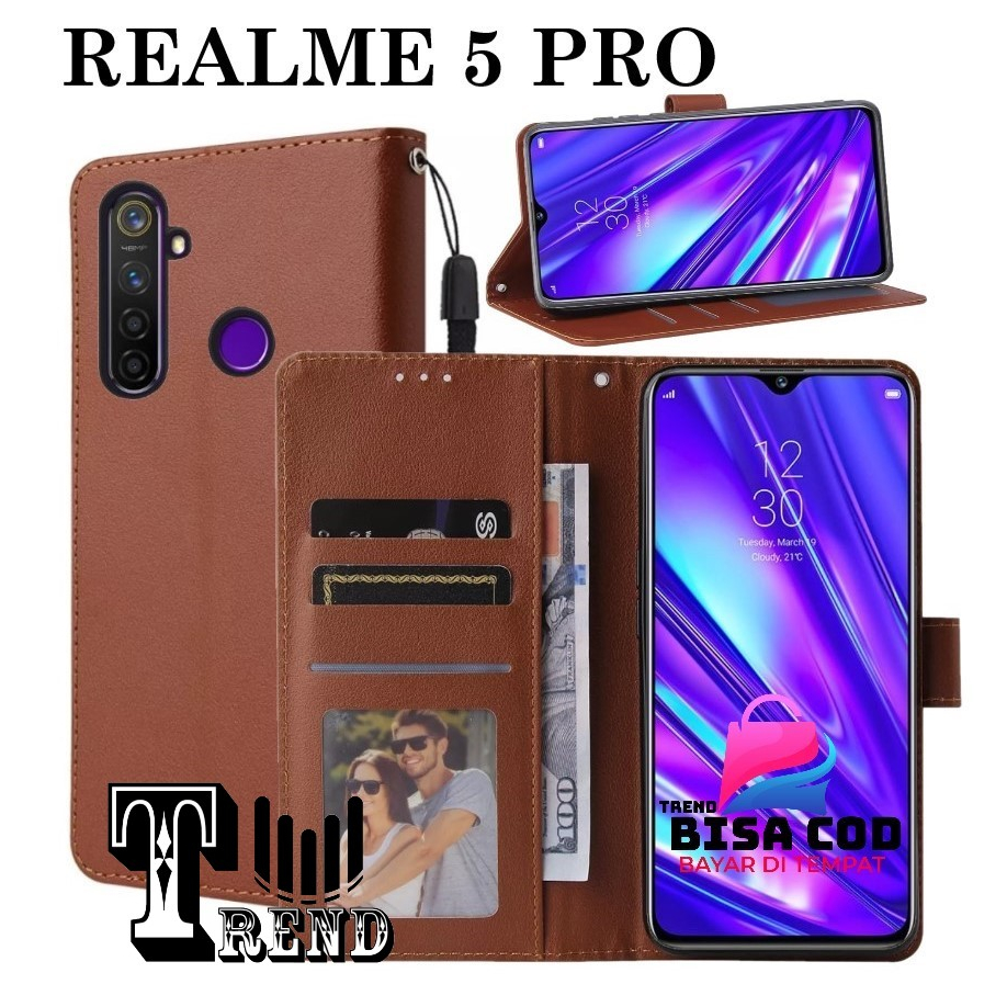 FLIP COVER REALME 5 PRO LEATHER CASE FLIP REALME 5 PRO