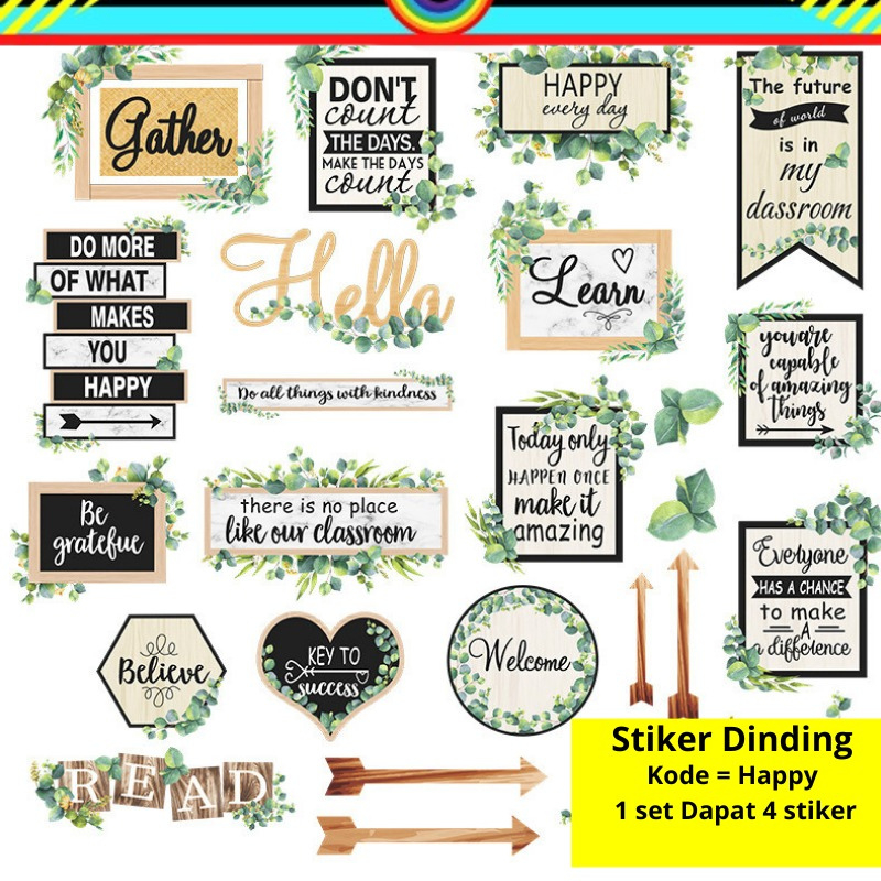 WALLSTICKER 1 SET BESAR WALL STIKER STICKER HIASAN DINDING KATA KATA TULISAN MUTIARA MOTIVASI ARAH W