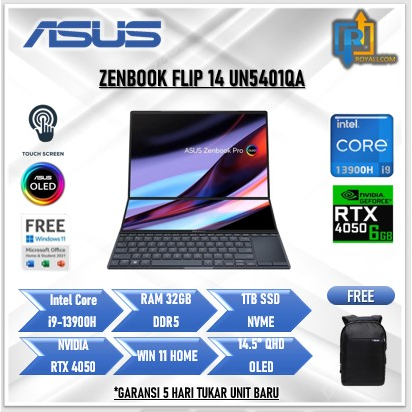 Laptop ASUS ZENBOOK PRO DUO RTX4050 CORE I9 13900H 32GB 1TB SSD 14.5 TOUCH OLED