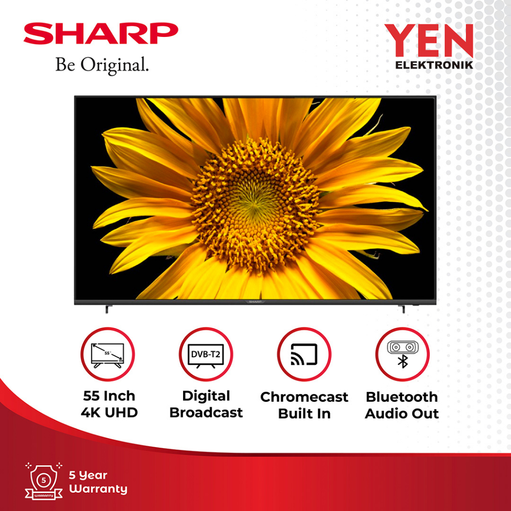 TV Sharp 55 Inch 4K  TV 4T-C55FJ1I Black 55 inch