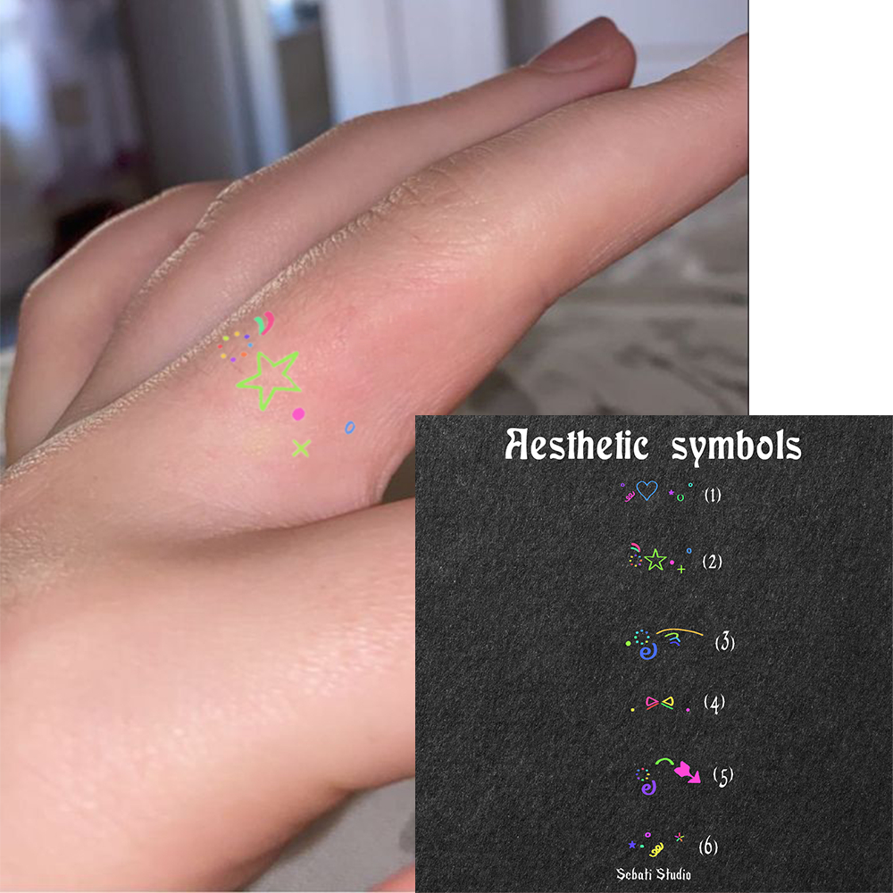 Rainbow aesthetic symbol PART 1 tattoo temporary | tato warna warni simbol estetik Sebati Studio