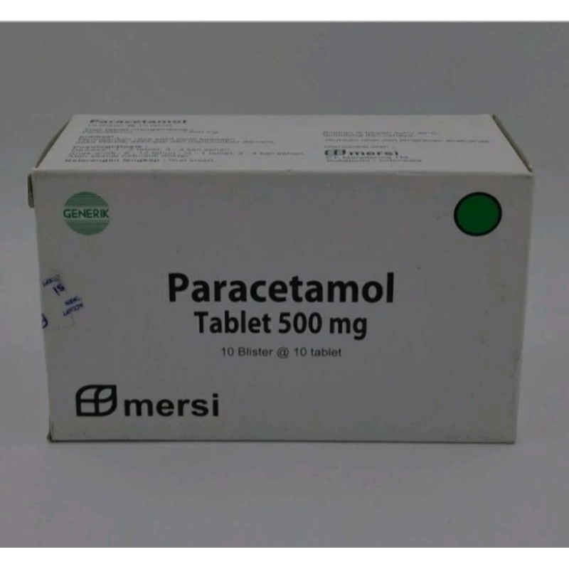 Paracetamol Mersi 500 Mg Strip isi 10 tablet / Obat nyeri dan demam