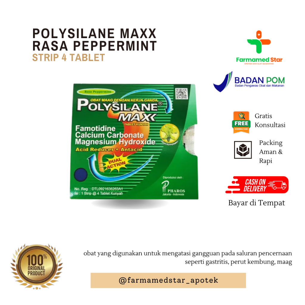 POLYSILANE MAXX RASA PEPPERMINT STRIP 4 TABLET
