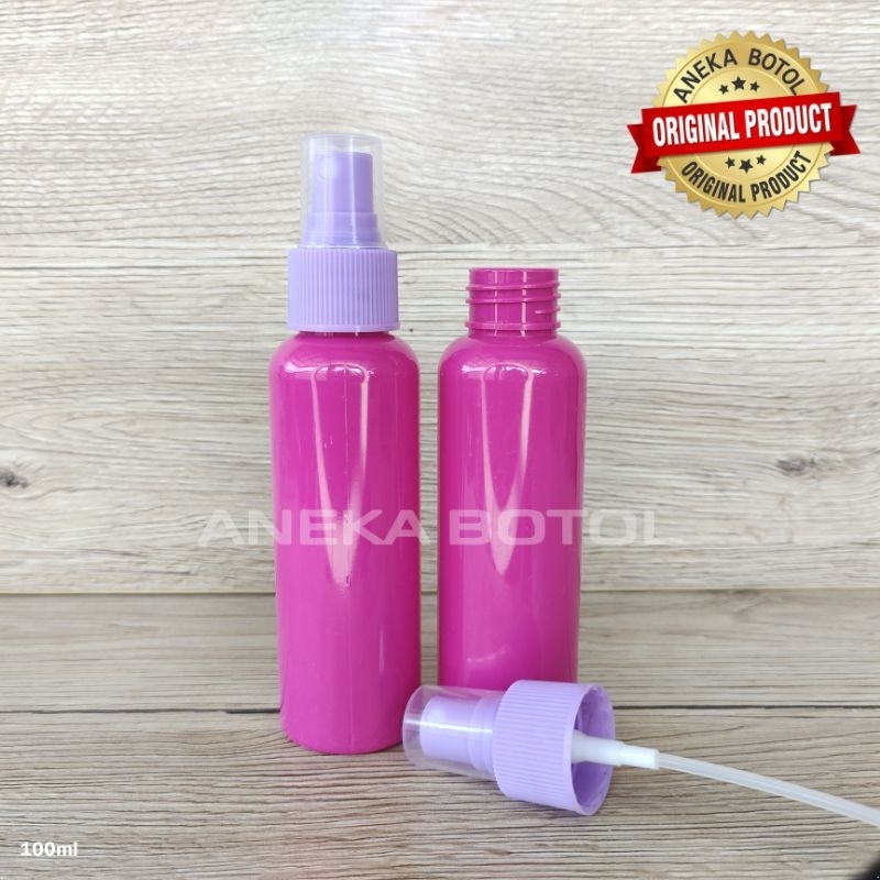BOTOL PET 100 ML PINK FANTA / FUCHIA TUTUP SPRAY WARNA WARNI