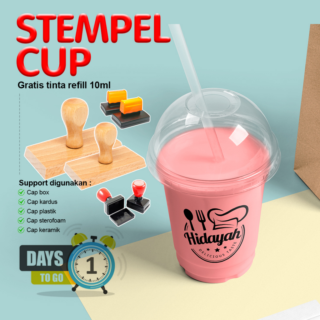 

[1HARI JADI] STEMPEL CUP GELAS PLASTIK PERMANEN / STEMPEL KARDUS / SETEMPEL STEROFOAM MIKA KERAMIK BESI BOX PACKING KEMASAN ANTI LUNTUR