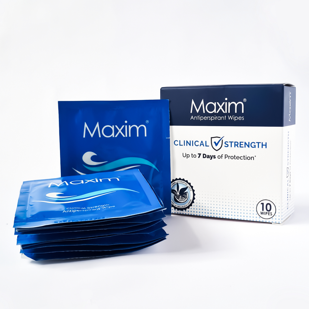 Maxim Antiperspirant Wipe 15% Solusi Masalah Hyperhidrosis, Ampuh Mengatasi Keringat Berlebih dalam 7 hari, Direkomendasikan oleh Dokter dan Pakar Dermatologis, Non-Alkohol, Non-Paraben, Halal dan BPOM - 1 Box isi 10 Sachet