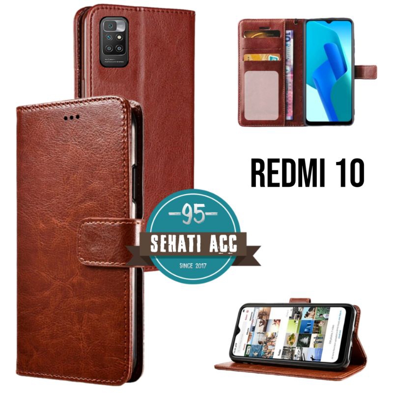 XIAOMI REDMI 10 cesing dompet flip cover leather case