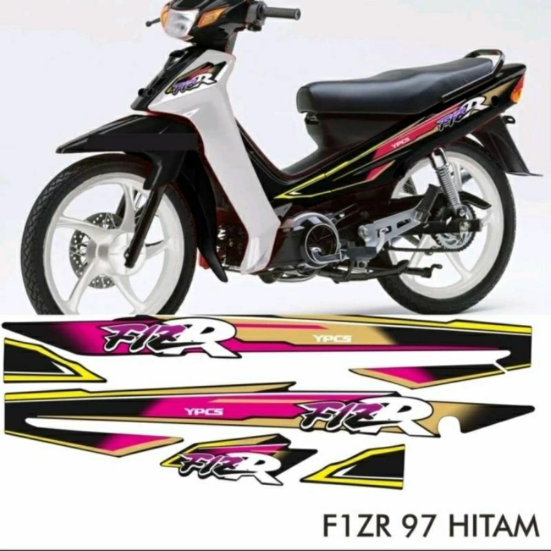 (BISA COD) Striping FIZR F1zR 1997 1998 Hitam Merah Stiker Lis Decal Body Standar Ori Yamaha F1zR FI