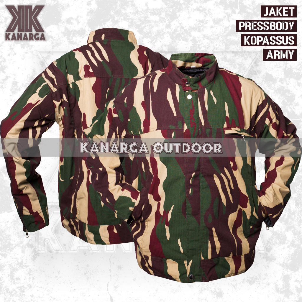 Jaket Army Loreng Kopassus Pressbody Bahan Ripstop Premium - Jaket Bomber Press Body Kopassus