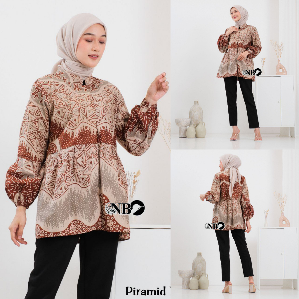 Blouse Batik Wanita Modern Atasan Batik Kantoran