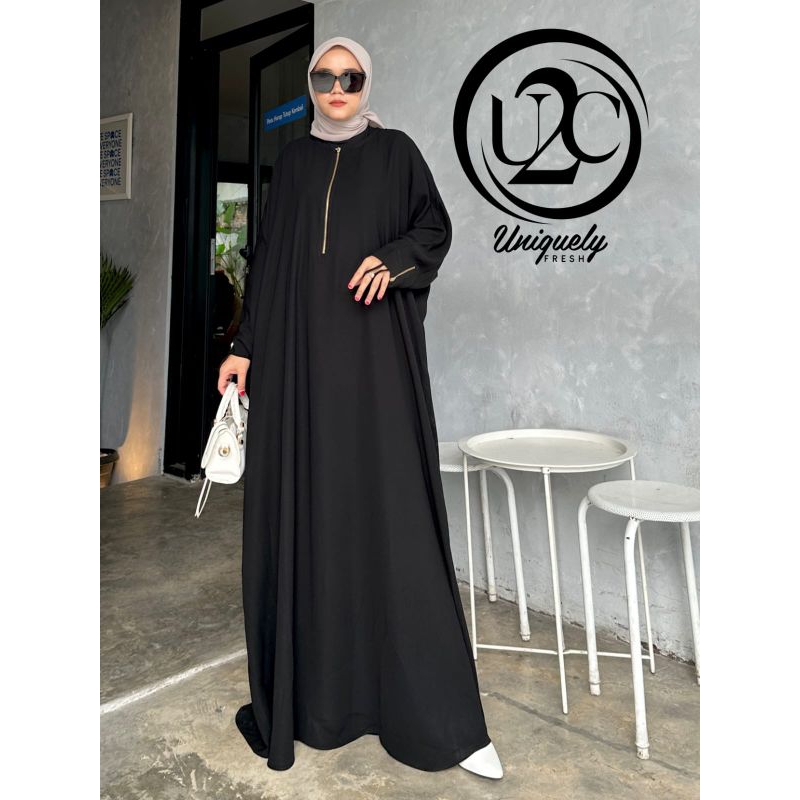 laika dress by u2c dress premium gamis abaya busui polos real picture
