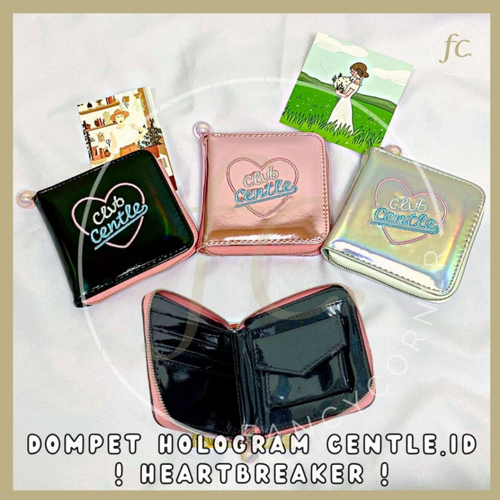 Dompet Persegi Lipat Wanita Mini / Woman Purse Wallet Hitam Putih Pink Heart Love You Heartbreaker C