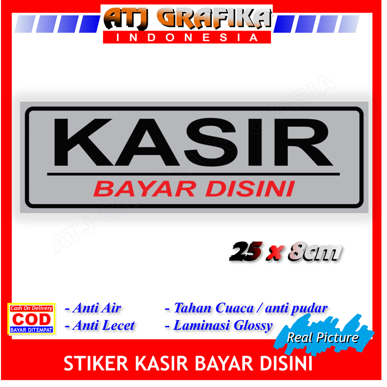 

Stiker label kasir tempat pembayaran toko kantor sticker bayar uang pembeli