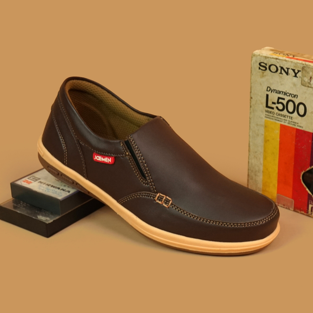 Sepatu Kulit JOEMEN J 21 Fashion Slip On Pria Kerja Kantor