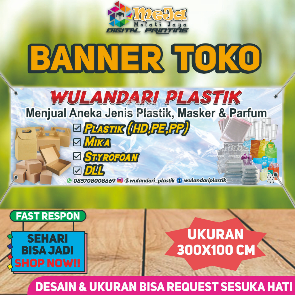 BANNER TOKO PLASTIK, TOKO SEMBAKO, TOKO BAJU, TOKOTAS, TOKO SEPATU DLL