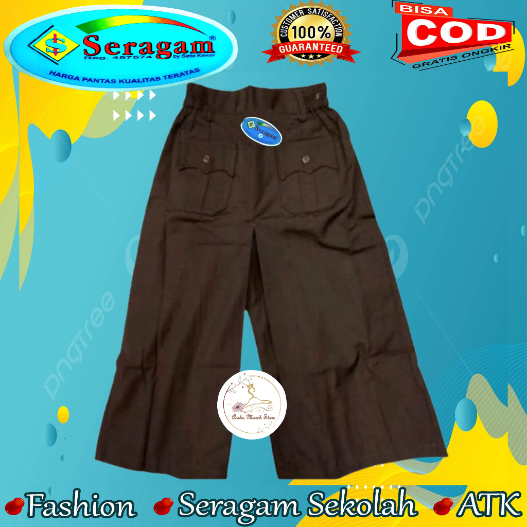 Seragam  Sekolah Rok Kulot Pramuka Panjang SD , SMP Merek Seragam