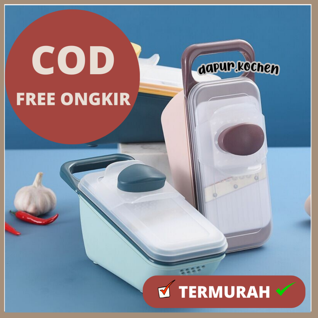 Parutan Serbaguna Multifungsi Stainless Steel Alat Pemotong Bawang Parudan Kelapa Wortel Keripik Pis