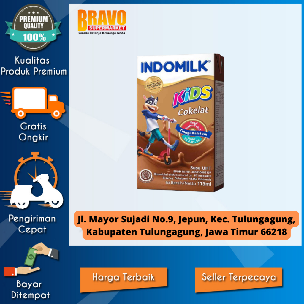 

Bravo Supermarket Tulungagung - Indomilk Susu UHT Kids Choco 115ml