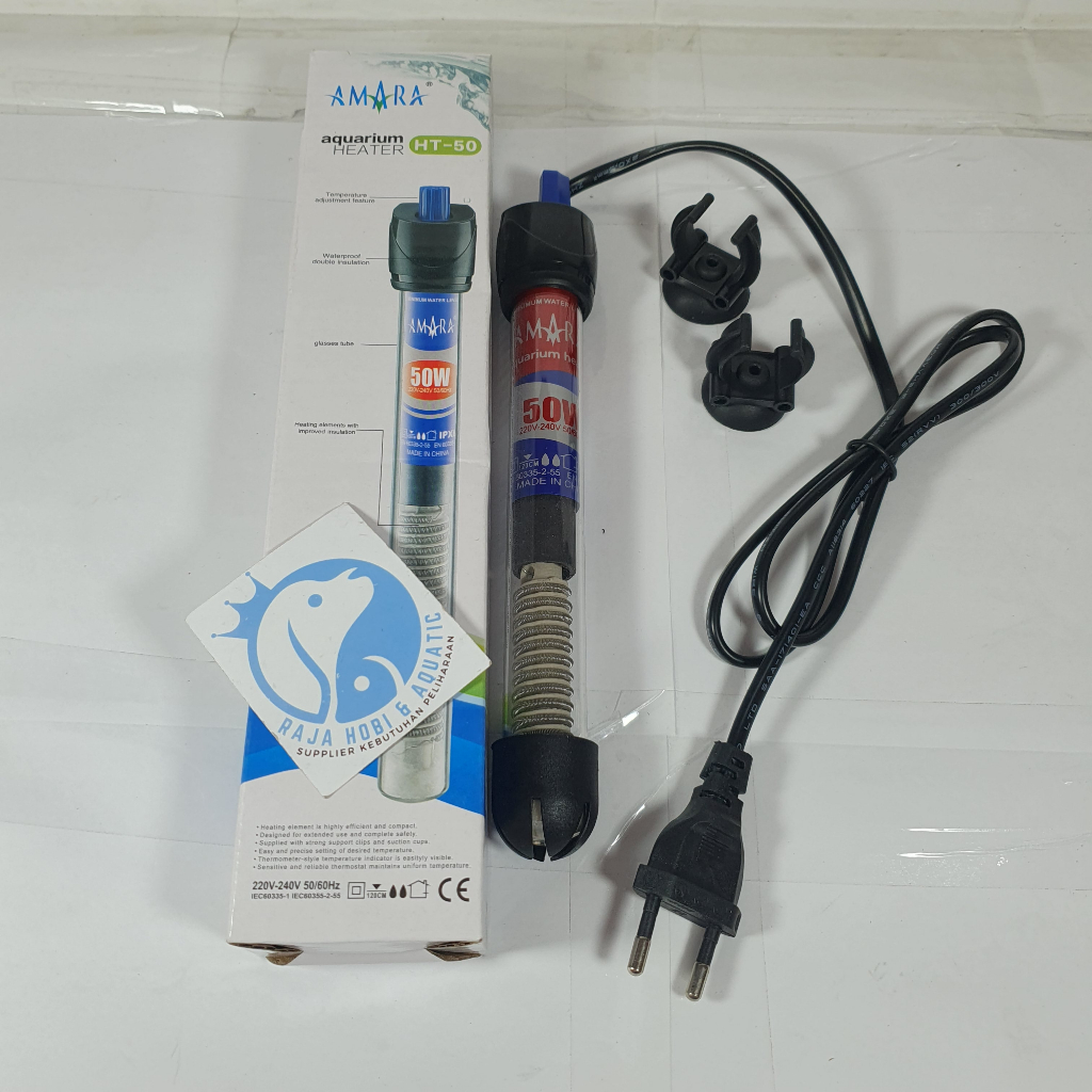 AMARA HEATER 50WATT HEATER AQUARIUM PEMANAS AIR AKUARIUM KOLAM IKAN 50