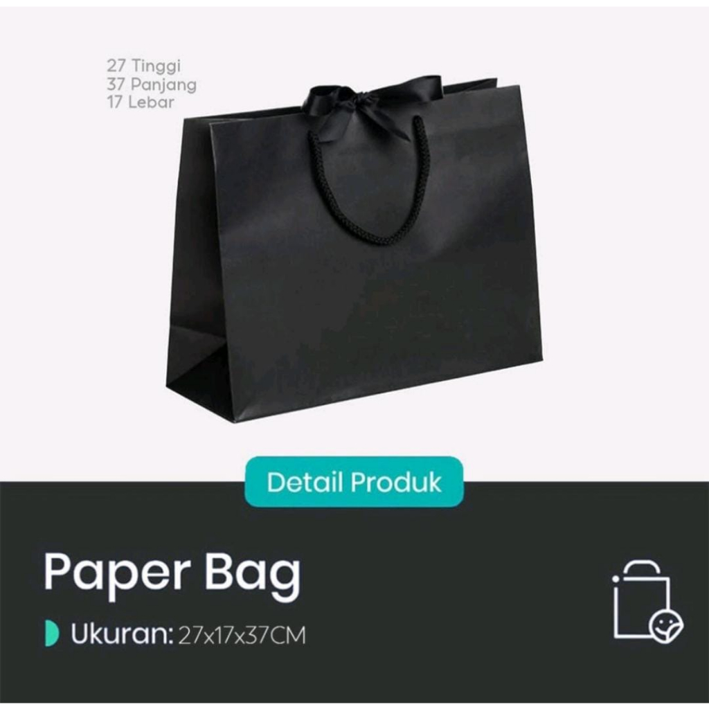 

PAPER BAG POLOS HITAM SEDANG//PAPER BAG HITAM