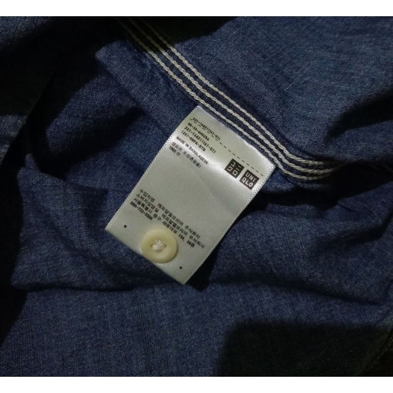 Kemeja Denim 2 Pocket Uniqlo Ori Size Xl