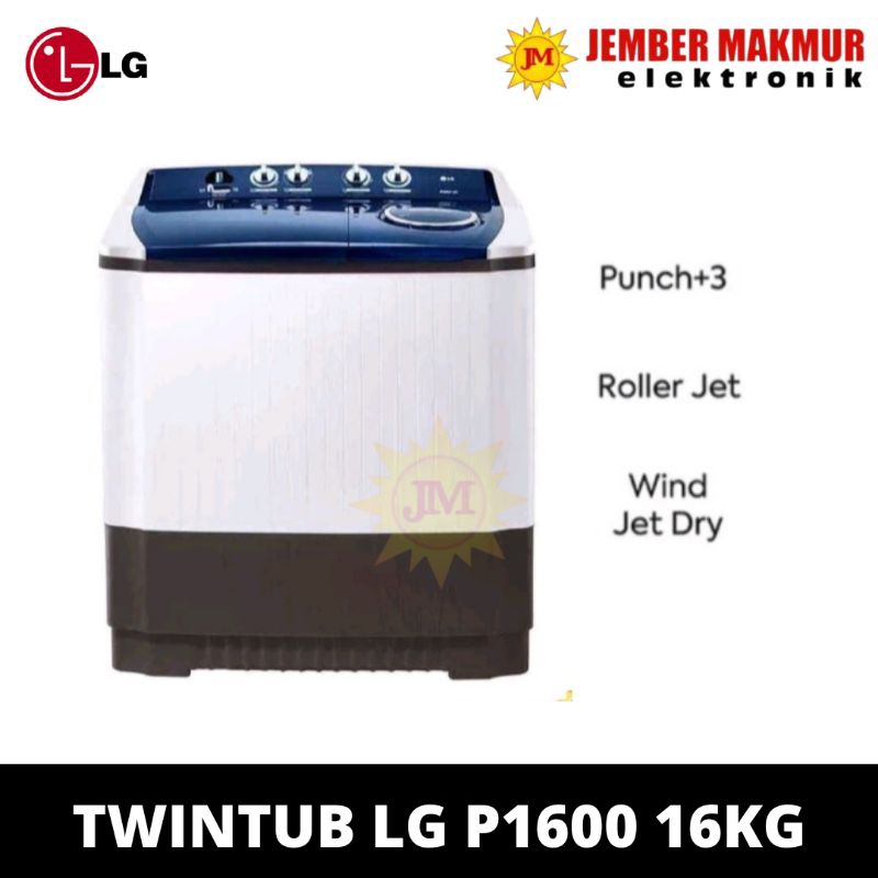 MESIN CUCI 2 TABUNG LG P1600 16KG LOW WATT