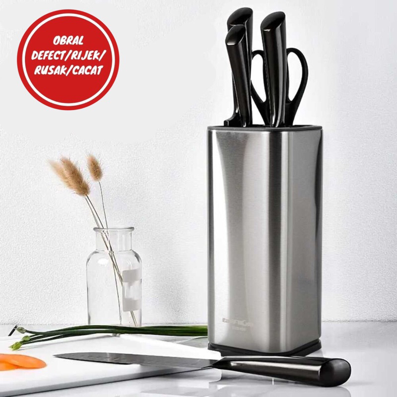 [OBRAL RIJEK] Tempat Pisau Dapur Stand Tool Knife Holder Stainless Steel - SUS430
