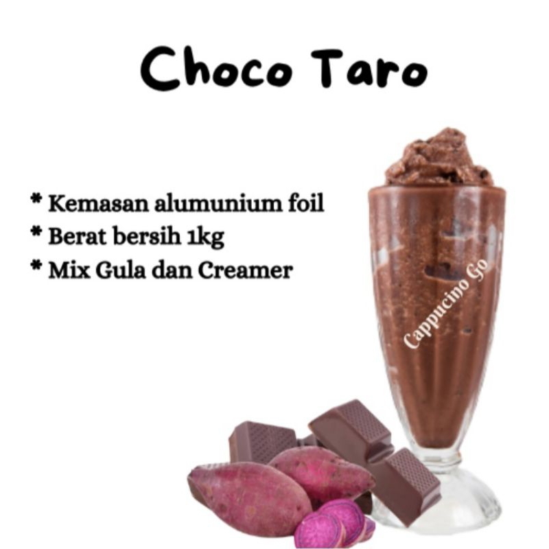 

BUBUK MINUMAN BOBA / SERBUK MINUMAN / POWDER DRINK RASA CHOCO TARO 1KG MIX GULA