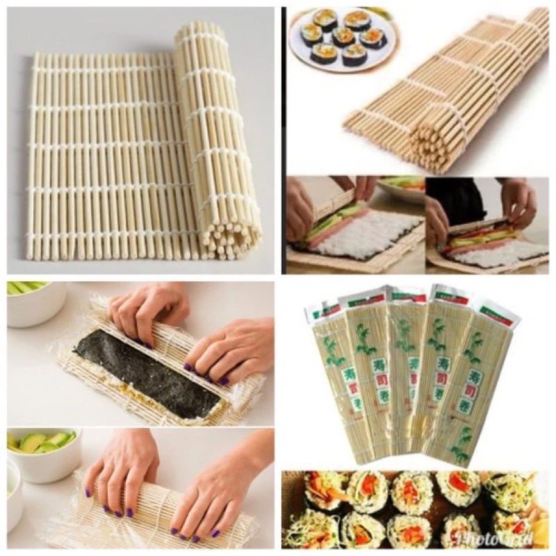 Tikar Penggiling Sushi Bamboo /Sushi Bamboo Mat /Alat Membuat Sushi /Tikar Penggulung Sushi Makisu /