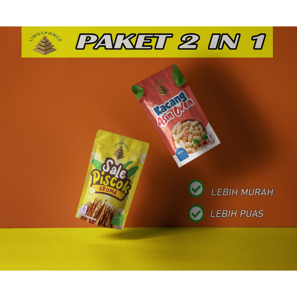 

PAKET 2 IN 1 | PISCANG [SALE PISCOK & KACANG ASIN] | 250gr | LIMOS PONCO