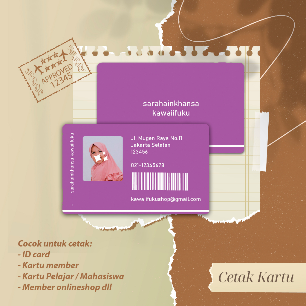 

[TEBAL ANTI AIR] Cetak KARTU ID Card PVC Premium Kartu Member / Kartu Anggota Pelajar Tanpa Minimal Order