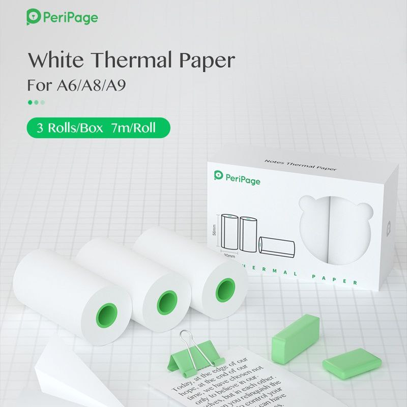 

PERIPAGE A6 WHITE STICKER PAPER Thermal 57mm Original Resi Kertas Sticker Continuous