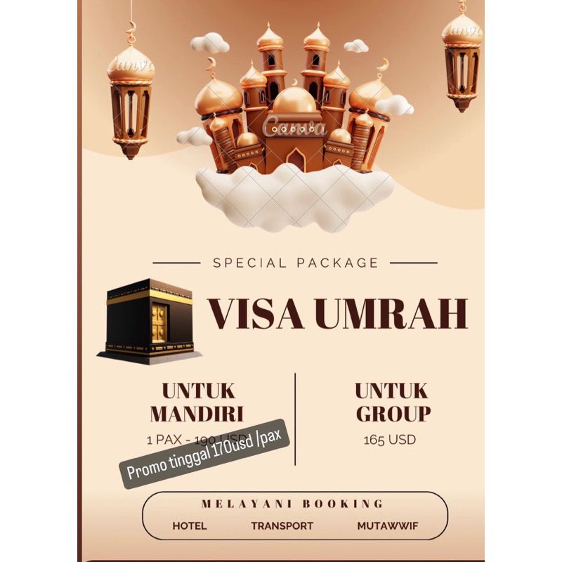 Visa umroh mandiri Backpacker bisa 1 pax