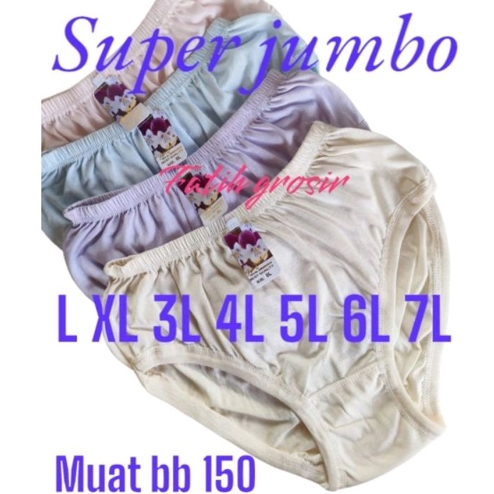 (L XL 3L 4L 5L 6L 7L)JUMBO LUSINAN 12 PCS CELANA DALAM WANITA MURAH/LUSINAN CD JUMBO WANITA DEWASA/L