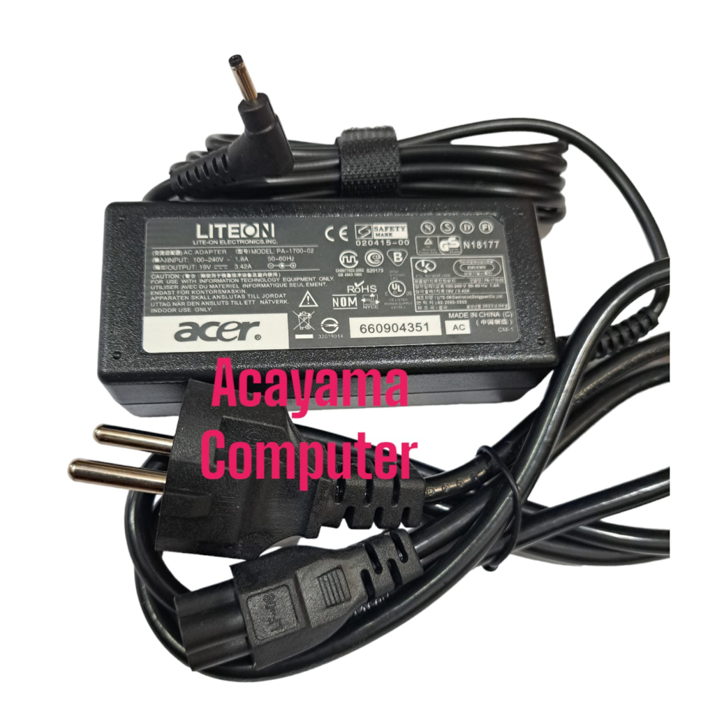 Adaptor Charger Acer Chromebook 13 C810 C810-T7ZT CB5 CB5-311 19V 3.42A