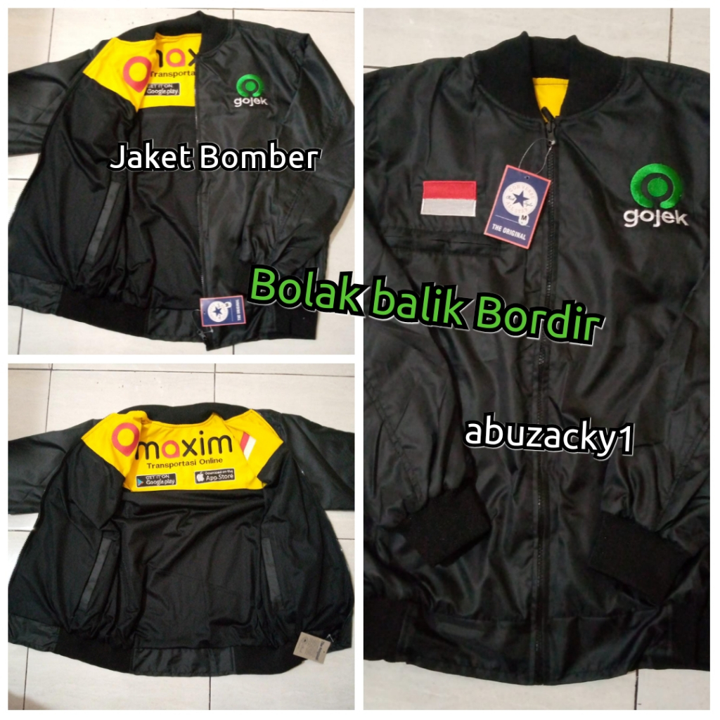 JAKET HITAM GOJEK MAXIM READY SIZE JUMBO 4XL REAL PICT MURAH KEREN