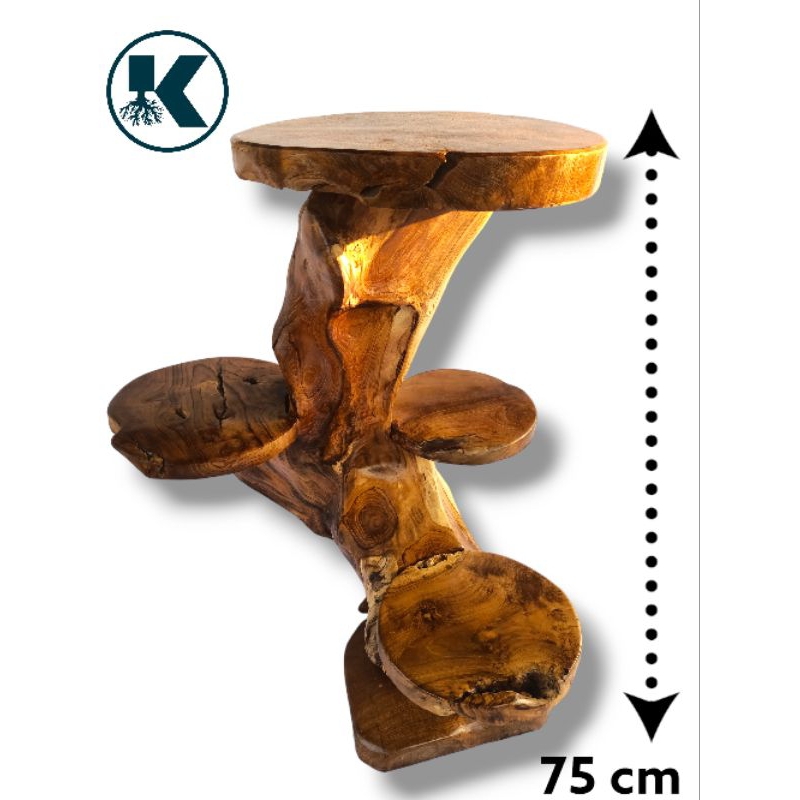 Meja susun akar jati / rak bunga kayu susun