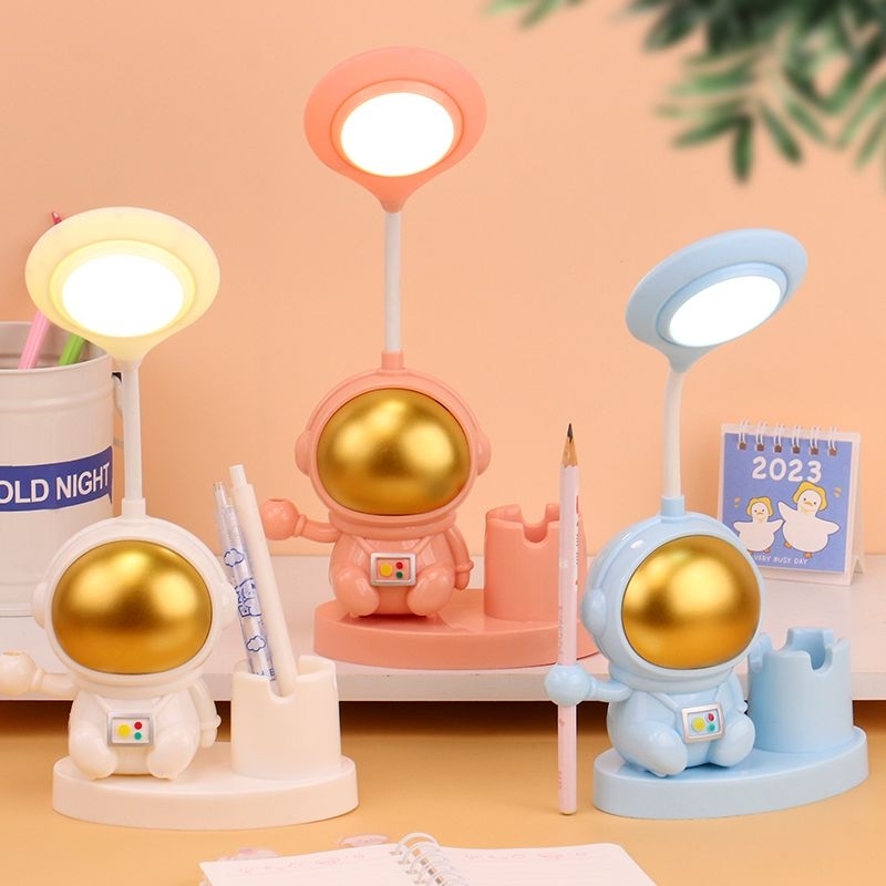 Lampu Astronot Serutan Lampu Meja Belajar Portable Tempat pensil Portable