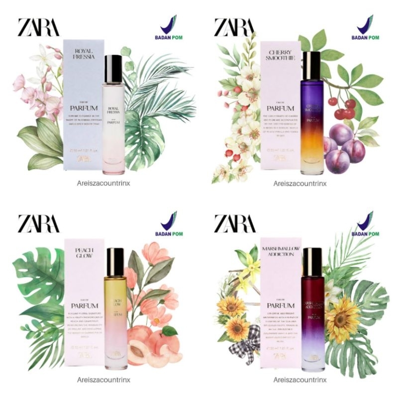 Zara Parfum Cherry Smoothie/Golden Decande/Royal Freesia