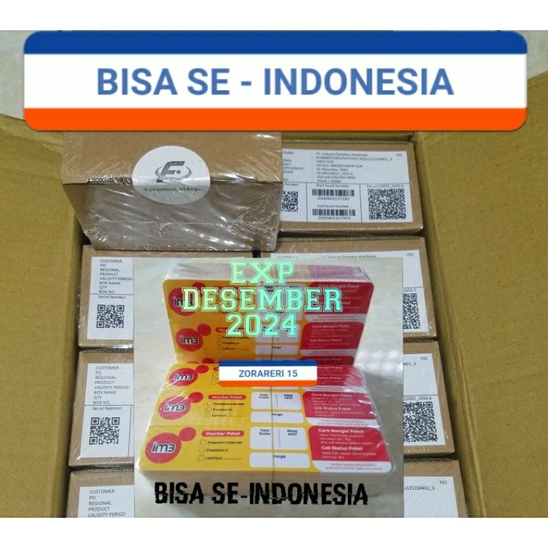 VOUCHER KOSONG INDOSAT 1 BOX ( 750 SN/Pcs ) Exp DESEMBER 2024