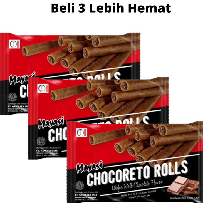 

Chocoreto Rolls Rasa Coklat 30gr