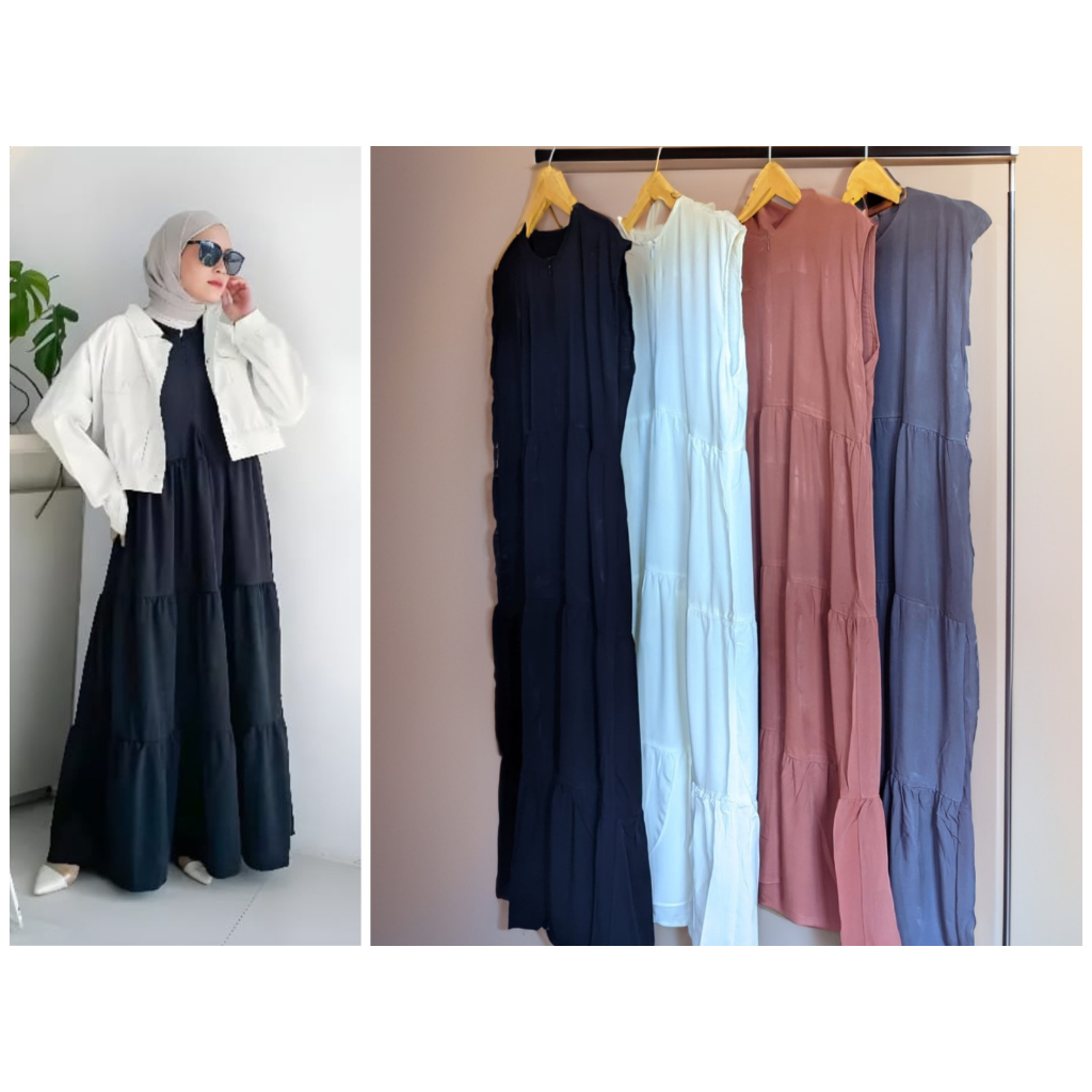 Inner Dress tanpa lengan / Inner dress rampel rayon