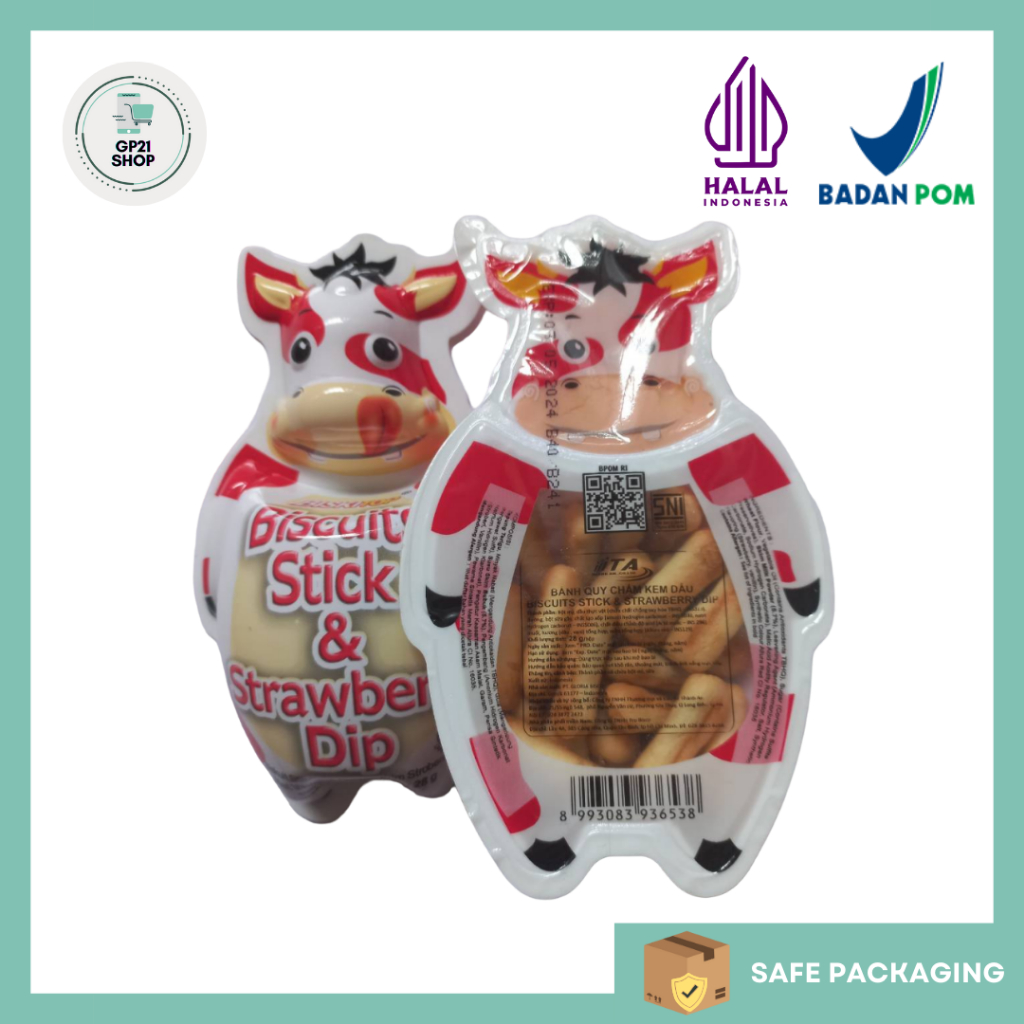 

Biskitop Sapi Biscuits Stick and Strawberry Dip 28gr - Biskuit Stik Colek Snack Cemilan Murah Enak