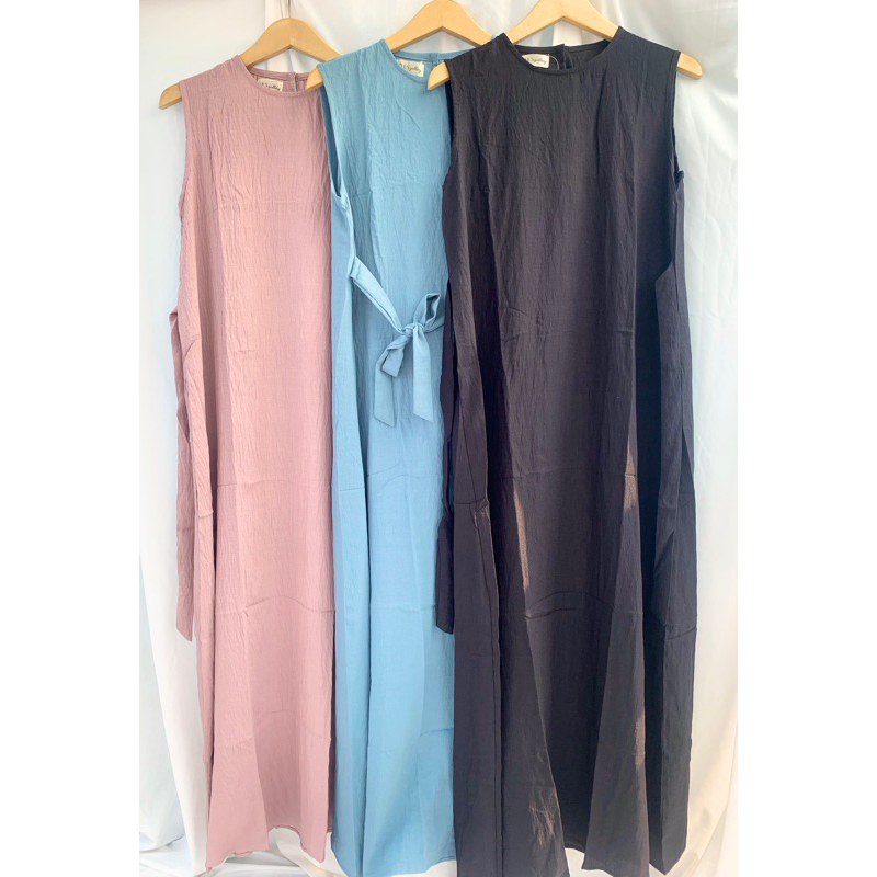 Anna Dress - Inner Dress Linen / Dress Kutung / Inner dress linen premium tanpa lengan